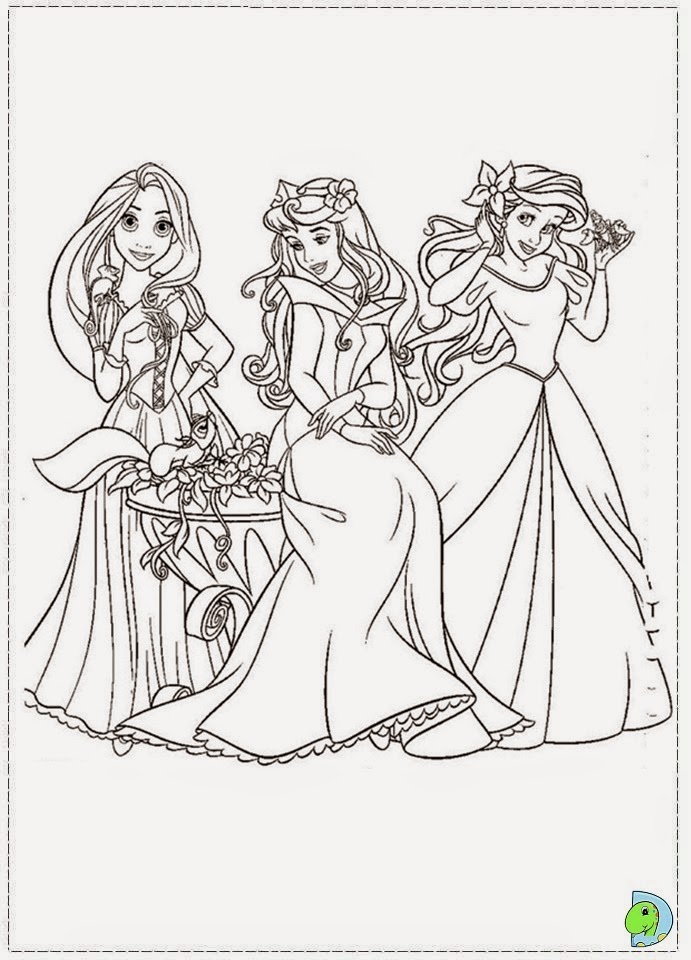 Dinokids - Desenhos para colorir: Desenhos das Princesas Disney para