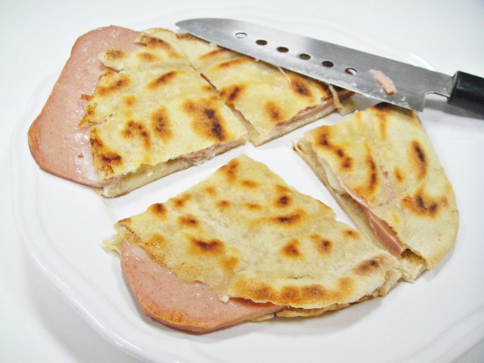 Maryam's Culinary Wonders 845. Grilled Mortadella Cheese Pita