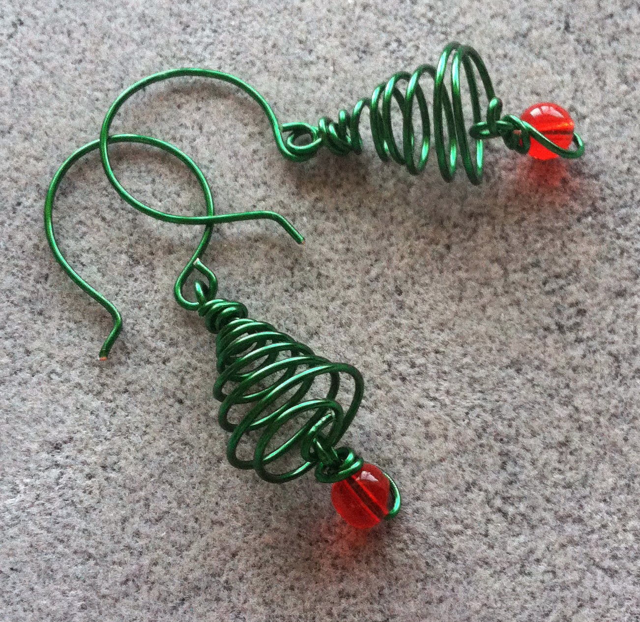 spiral christmas tree earrings spiral christmas tree earrings