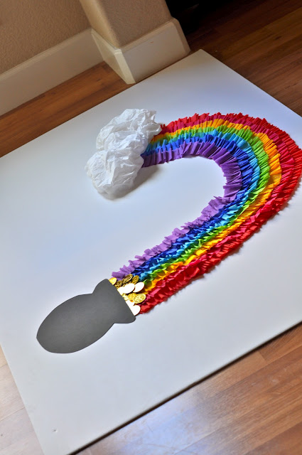 Colores del arco iris del papel crepé