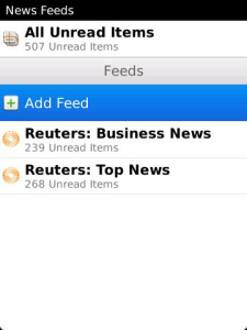 BlackBerry News actualiza a la versión 1.1.0.23 (Solo para USA y Canadá) La aplicación Oficial de RIM BlackBerry News ha recibido una actualización a la versión 1.1.0.23 incluyendo las siguientes mejoras para los dispositivos con sistemas operativos 7: Mejorada la interfaz de usuario Ahora contará con un icono indicador cuando aparezca contenido nuevo dentro de la aplicación Ahora podrás buscar artículos a través de tus suscripciones a noticias Mejoras en el rendimiento Ahora permite importar tus suscripciones desde Google Reader Ahora cuenta con la opción de copia de seguridad y restauración desde el desktop Manager. Si vives en usa o en canadá la puedes actualizar desde la App World en el siguiente: