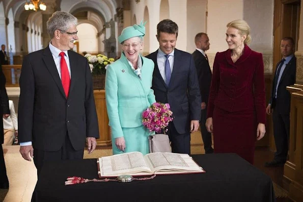 Queen Margrethe of Denmark, Crown Prince Frederik and Crown Princess Mary of Denmark, Princess Marie of Denmark and Prince Joachim at Christiansborg Palace 