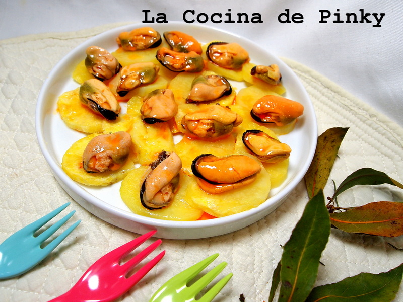 Patatas Al Micro Con Mejillones