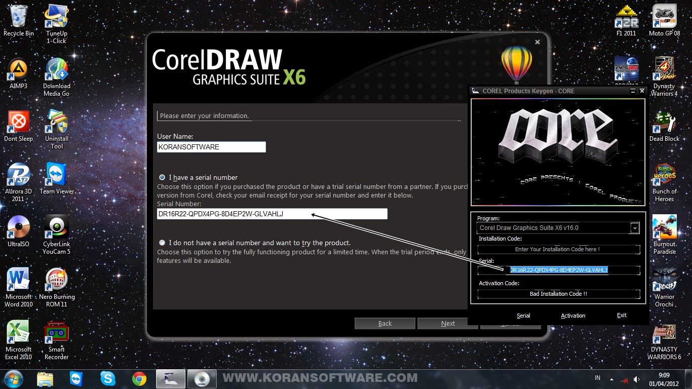 free activation code for corel draw graphics suite x6