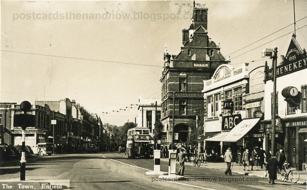 Postcards Then and Now Enfield, North London, The Town c1950
