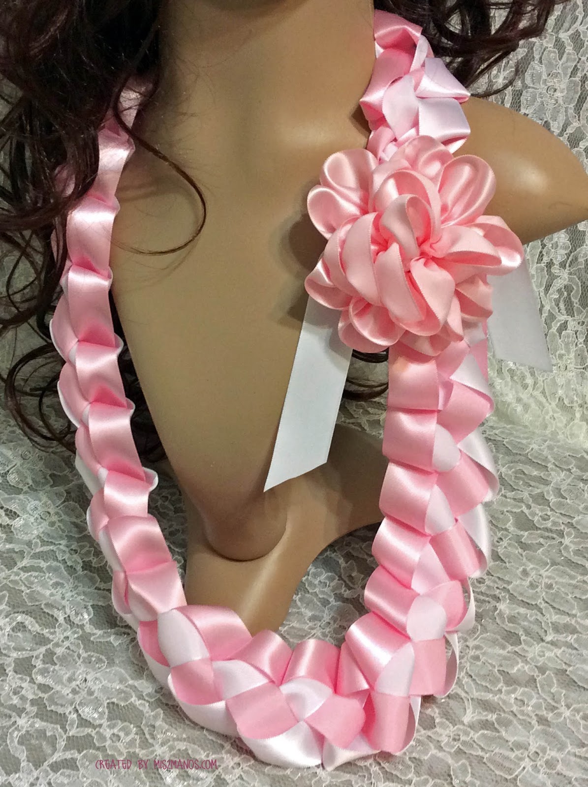 Mis 2 Manos Made by My Hands Baby Shower Pink and White Braided