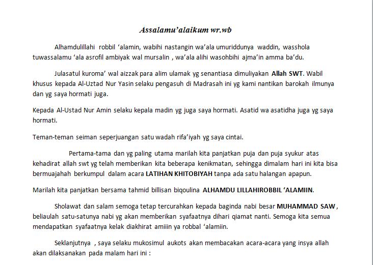 Empu Supo Sedayu Bloog E S S B Teks Mc Bahasa Indonesia Inggris