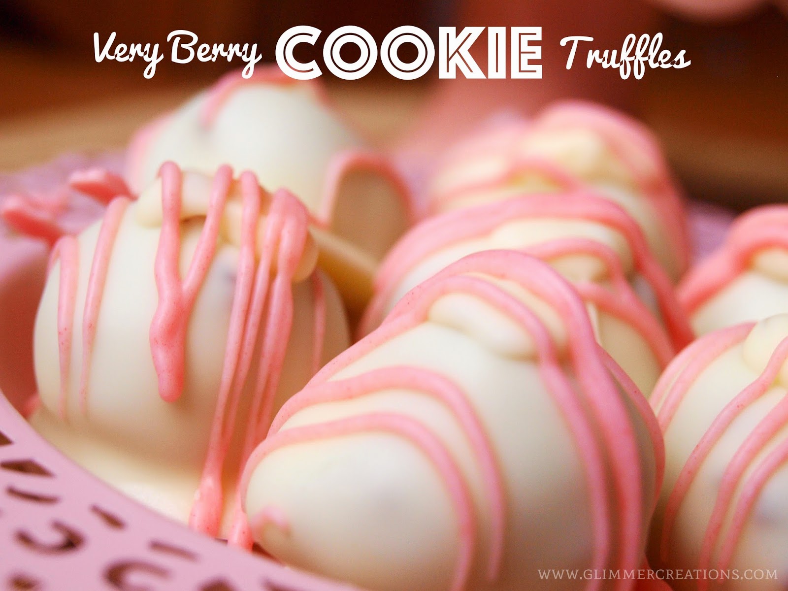 Very Berry Cookie Truffles recipe made with Oreo cookies from www.glimmercreations.com