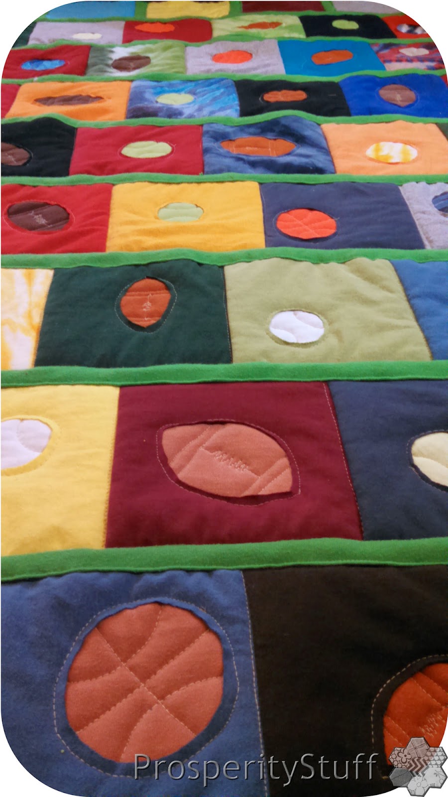 ProsperityStuff Quilts TShirt Sports Quilt Reverse Applique & Quilt