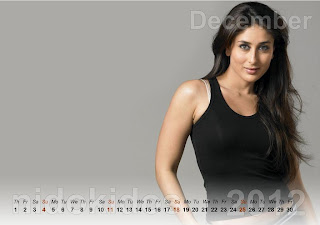 Beautiful Kareena Kapoor Desktop Calendar 2012