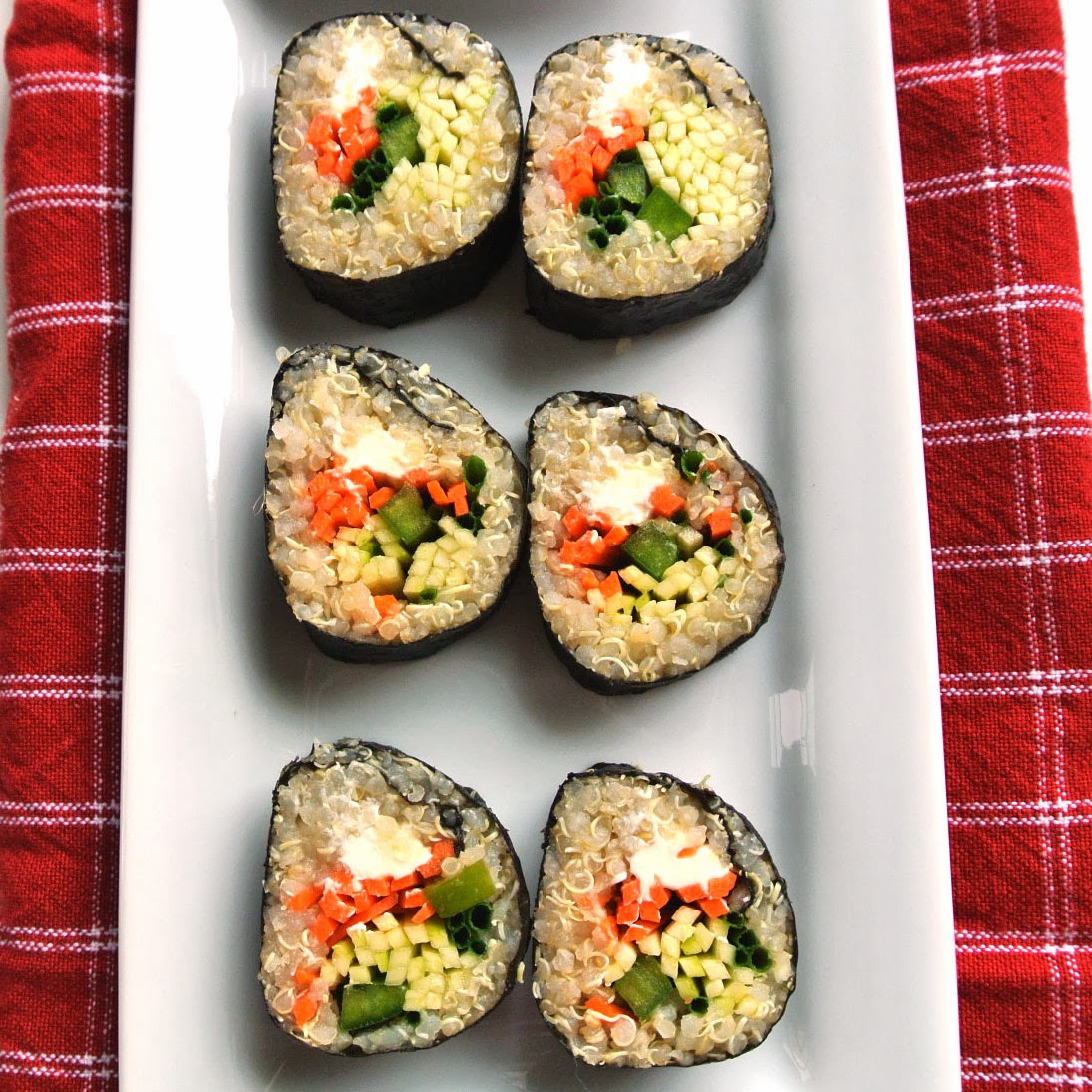 Mom, What's For Dinner? Quinoa Veggie Sushi