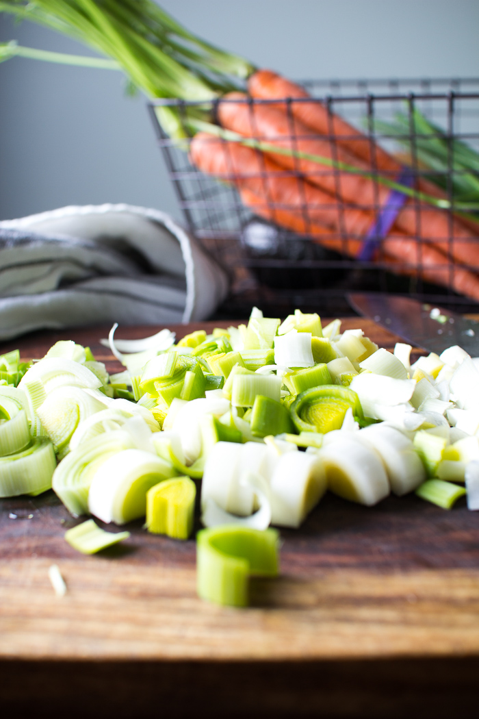 Flourishing Foodie Roasted Cauliflower, Leek, and Carrot Soup