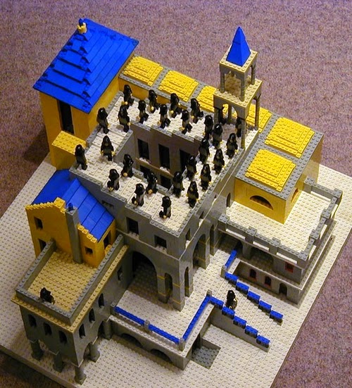 05-Ascending-and-Descending-Andrew-Lipson-M-C-Escher-v-Lego-in-Drawing-v-Sculpture-www-designstack-co