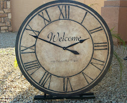 36" Welcome Clock w/Venetian Plaster (sold)
