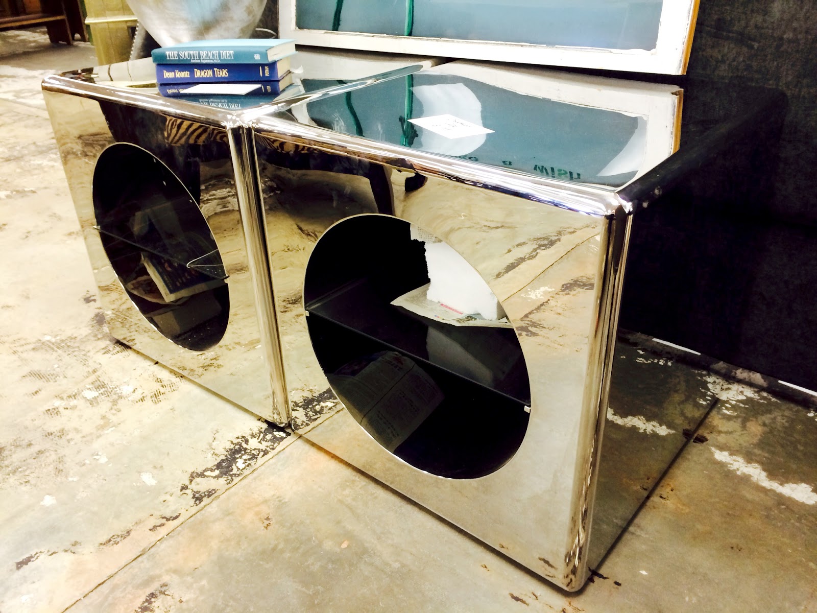 Bernhardt chrome cube tables mid century chrome end tables