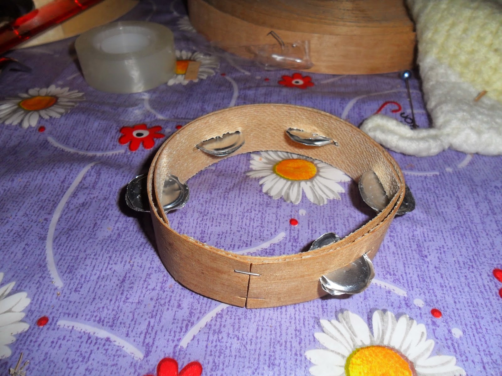 Olive Groves and Doll Knits DIY doll tambourine tutorial