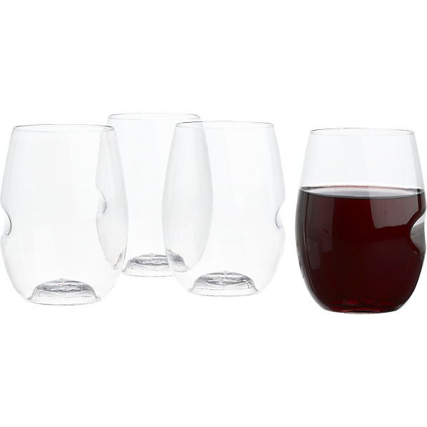 SLO & Simple Stemless Plastic Wine Glasses