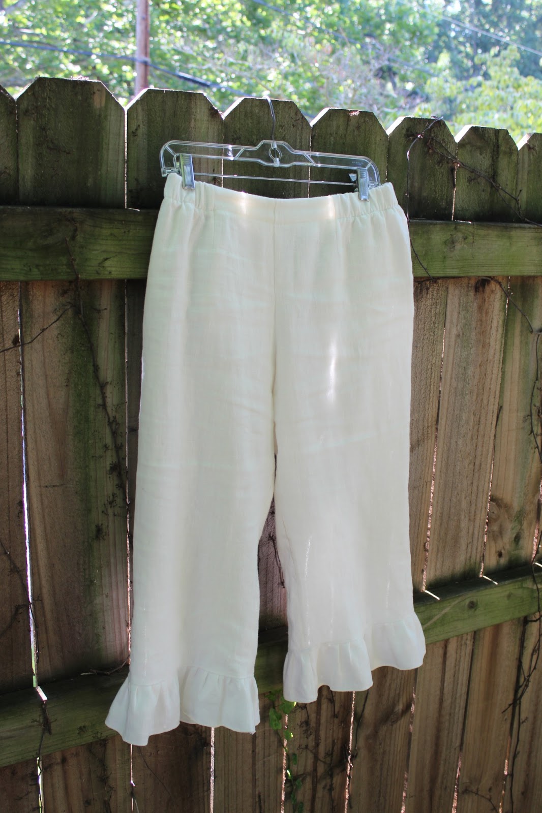 A Sewing Life Ruffly Britches White Linen Bloomers