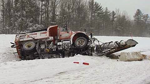 snowplow vermont plow snow accident accidents springfield exits yesterday closed between scene