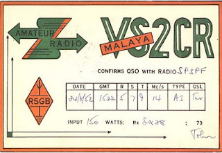 vs2cr Vintage QSL Cards From Malaya