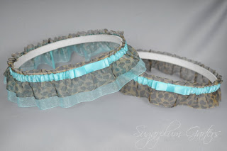 Wedding Garter Set in Tiffany Blue & Leopard Print with Tailored Bows by Sugarplum Garters