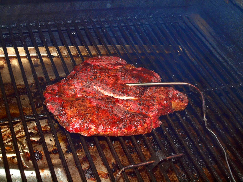 Pellet Smoker Cooking Smoked Beef Chuck Roast, Bulgogi Style