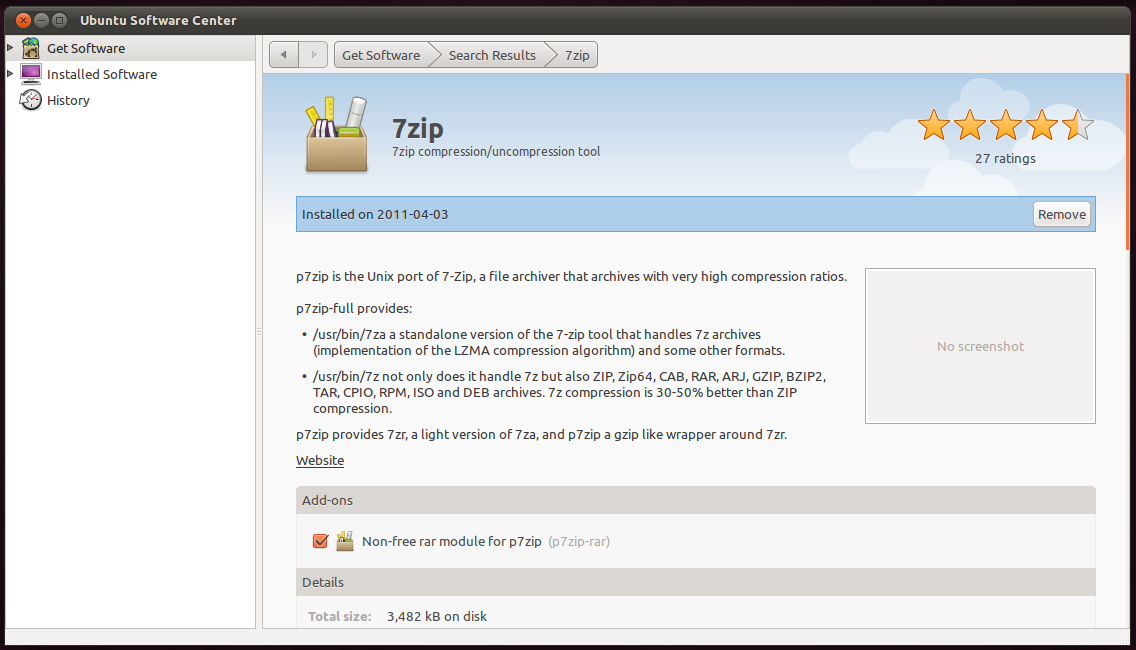 7zip in Ubuntu 11.04 Natty