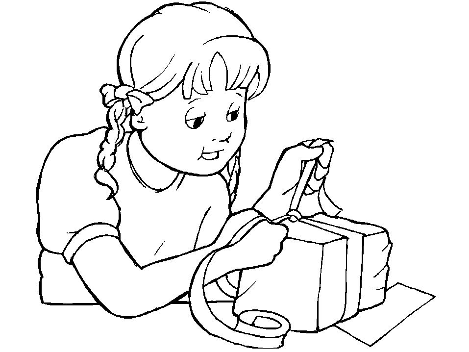 Dibujo de nina envolviendo un regalo - Portal Escuela Dibujo de nina envolviendo un regalo - Portal Escuela