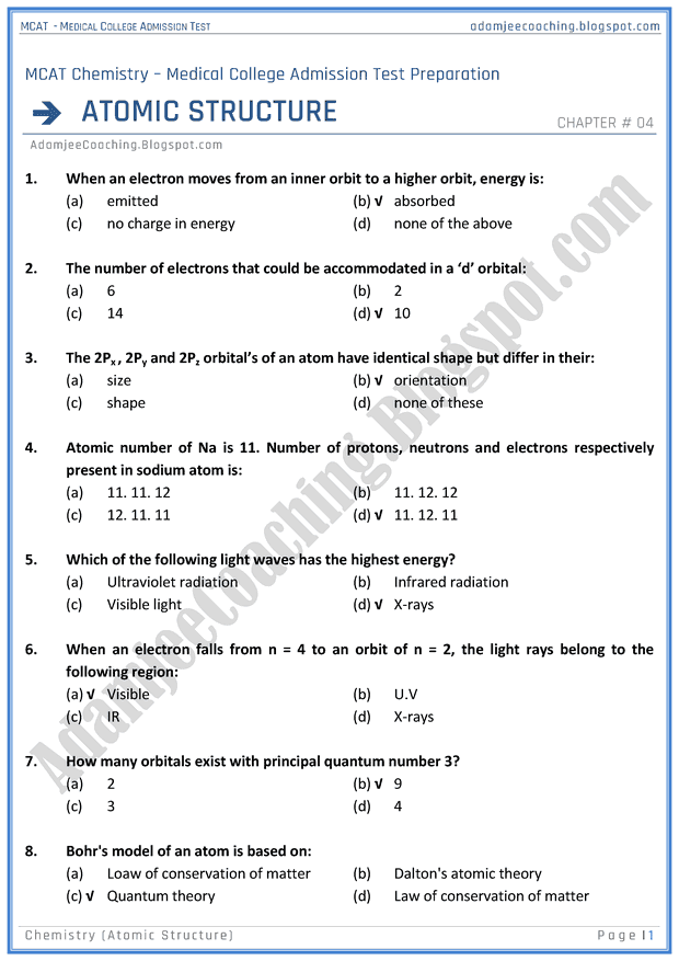 mcat chemistry questions pdf