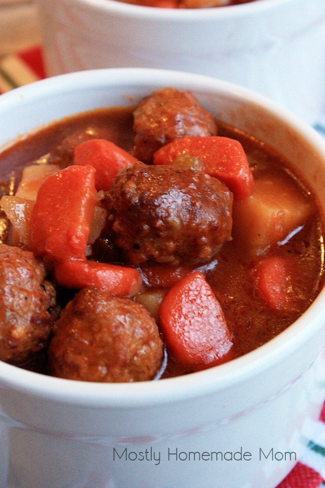 Slow Cooker Meatball Stew Mostly Homemade Mom