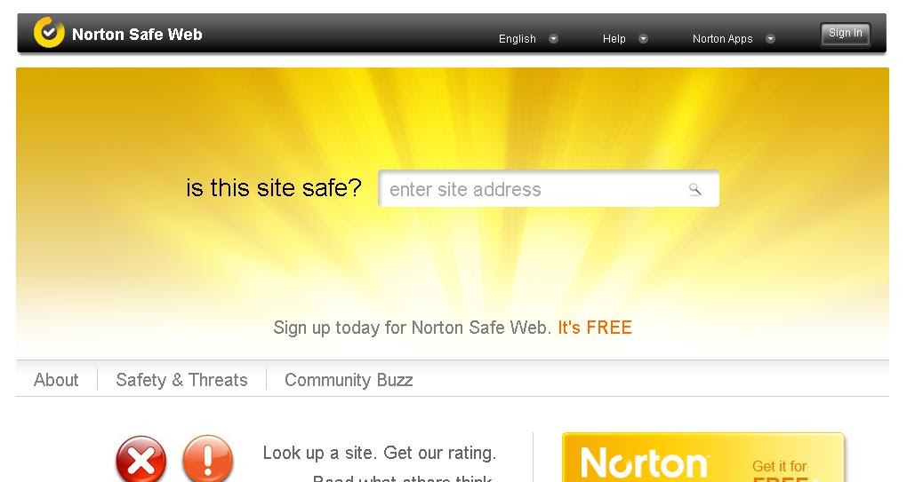 Norton Safe site