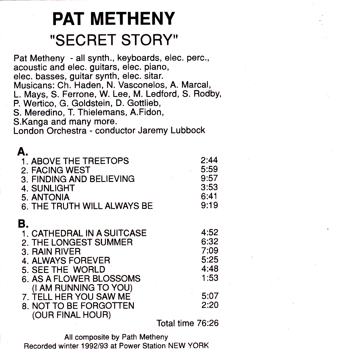 Amazoncom: Customer reviews: Pat Metheny: Secret Story