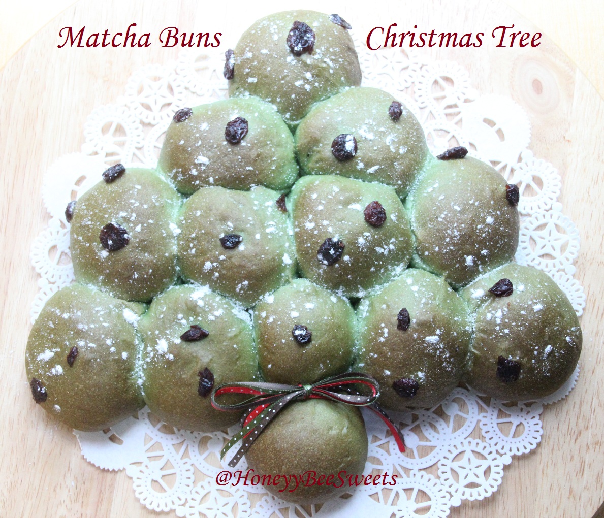 honey bee sweets matcha red bean buns christmas tree honey bee sweets matcha red bean buns christmas tree