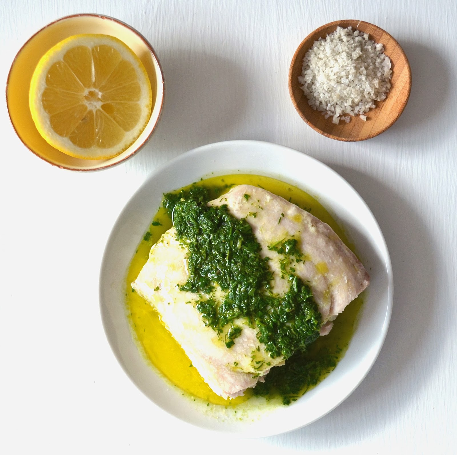 Sew French Baked Fish with Lemon Herb Sauce