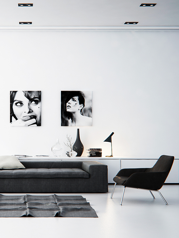 Black & White living room