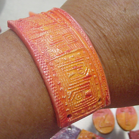 ceramic bracelet arm kiln pendants test pieces form
