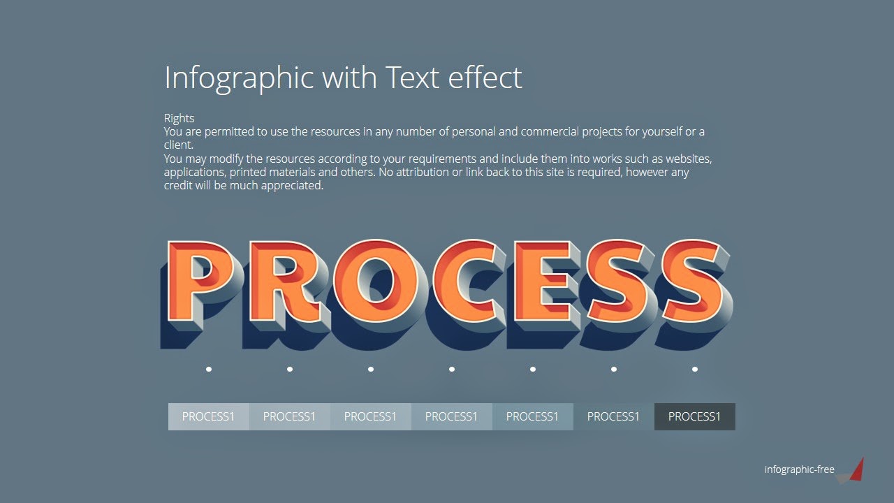 Text effect For process description Free PowerPoint Template