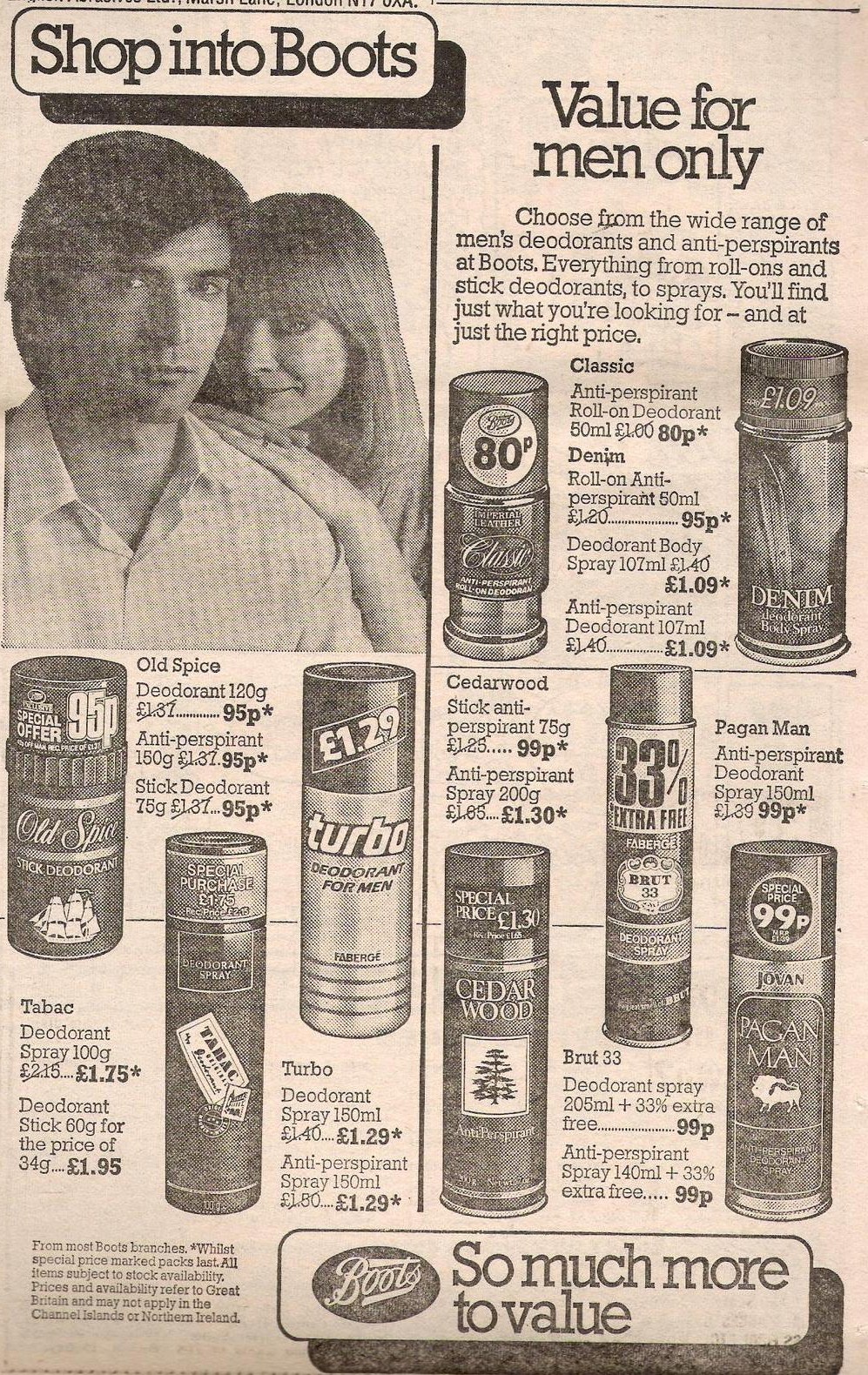 '80s Actual 1982 Shop Into Boots Deodorants For Men