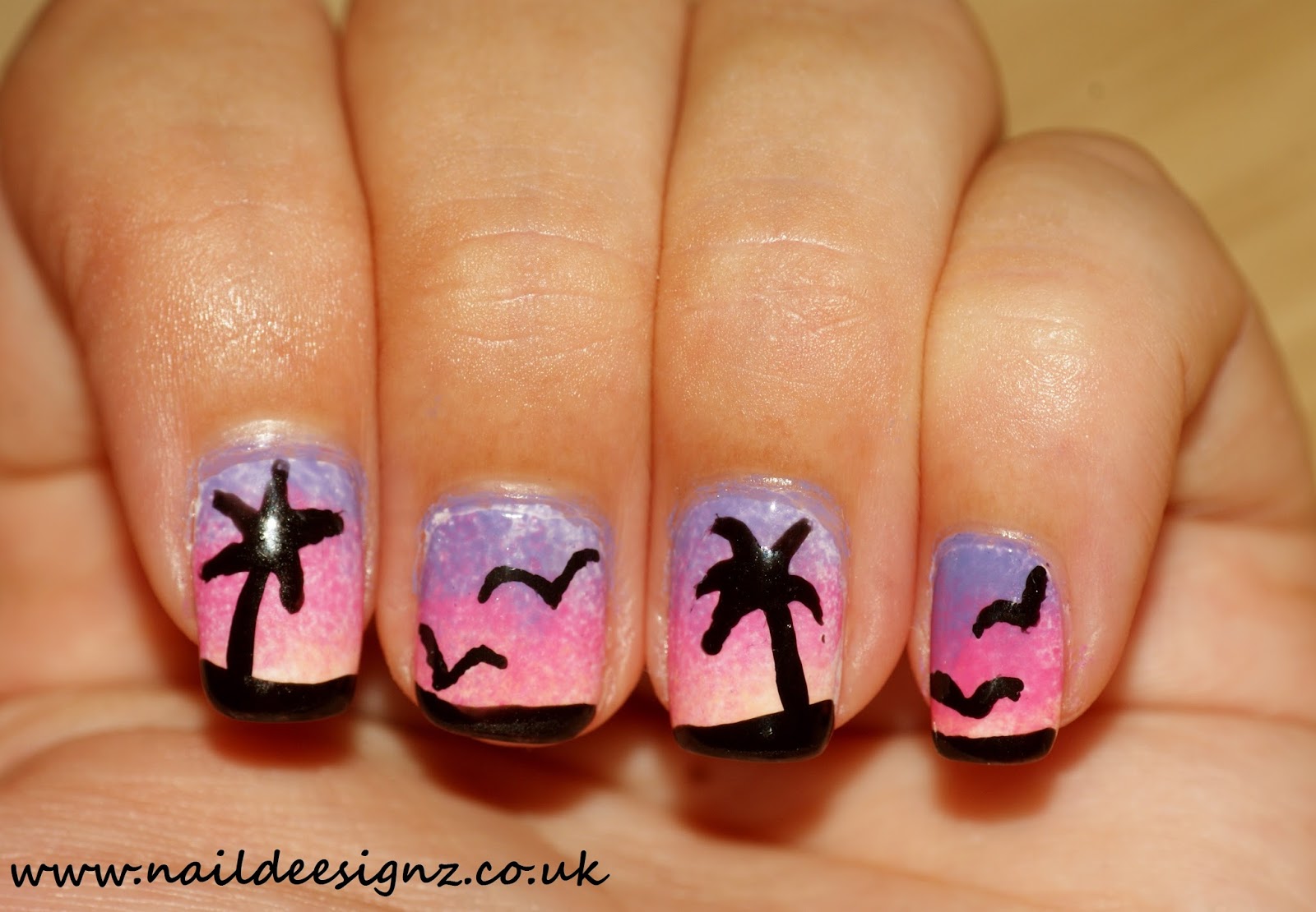 picture of sunset nail design