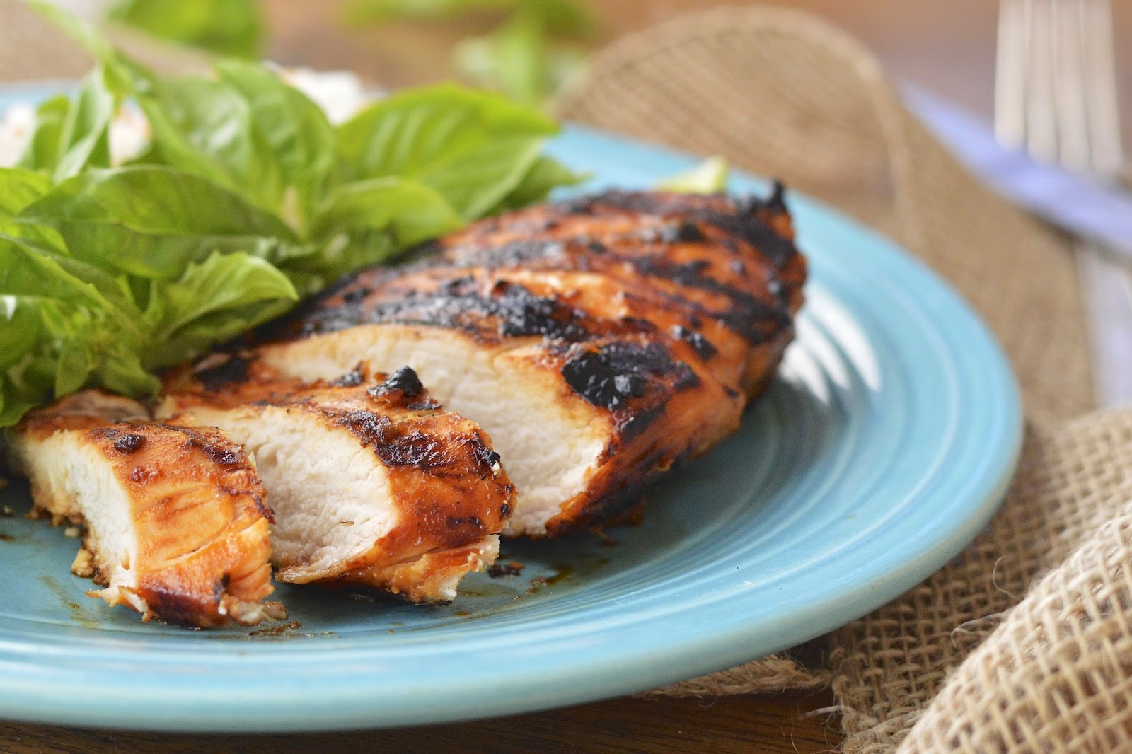 Grilled Thai Chicken served with Coconut Jasmine Rice is an easy, healthy and exotic dinner for four #glutenfree