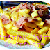 Patatine fritte gratinate con formaggio Cheddar e Prosciutto di Praga