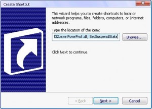 Shortcut Hibernate Windows