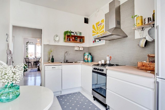 43m2 de estilo nórdico, con toques vintage y color cocina estilo nórdico-escandinavo