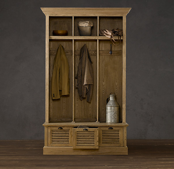 Copy Cat Chic Restoration Hardware Shutter Weathered Oak Entry Locker