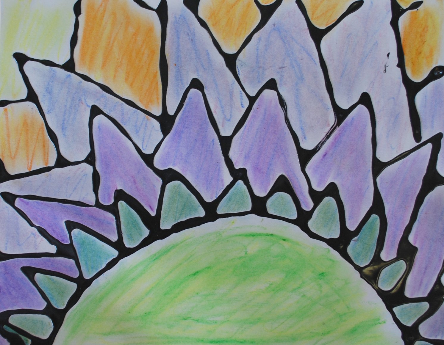 Art With Aubrey Black Glue and Oil Pastels