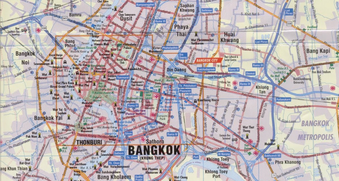 Map of Bangkok Free Printable Maps