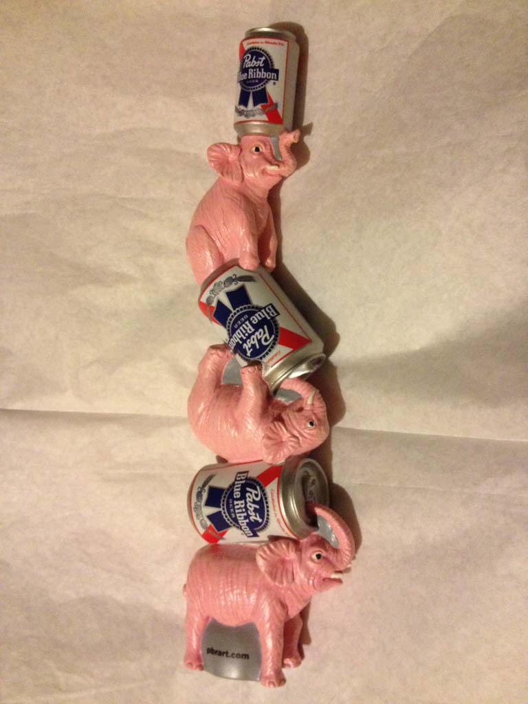 Tap Handle 310 Pabst Pink Elephants Come Home
