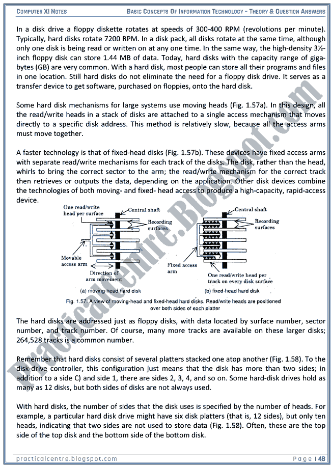 Basic Concepts Of Information Technology - Theory And Questions Answers - Computer XI