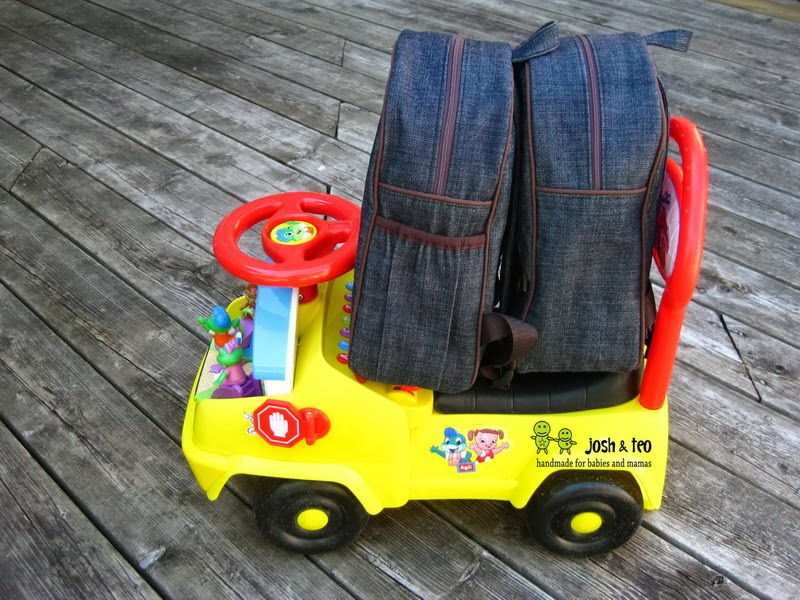 My Handmade Home Yellow Toddler Backpack Dump Truck and Bulldozer