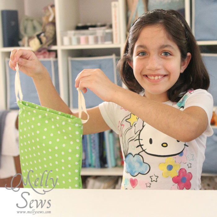 Beginner Sewing Projects A Drawstring Bag Tutorial Melly Sews